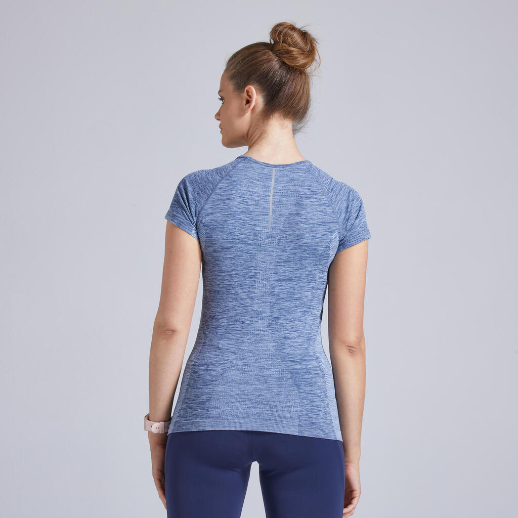 Laufshirt kurzarm atmungsaktiv Kiprun Skincare Damen bordeaux