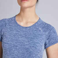 Laufshirt kurzarm atmungsaktiv Kiprun Skincare Damen blau