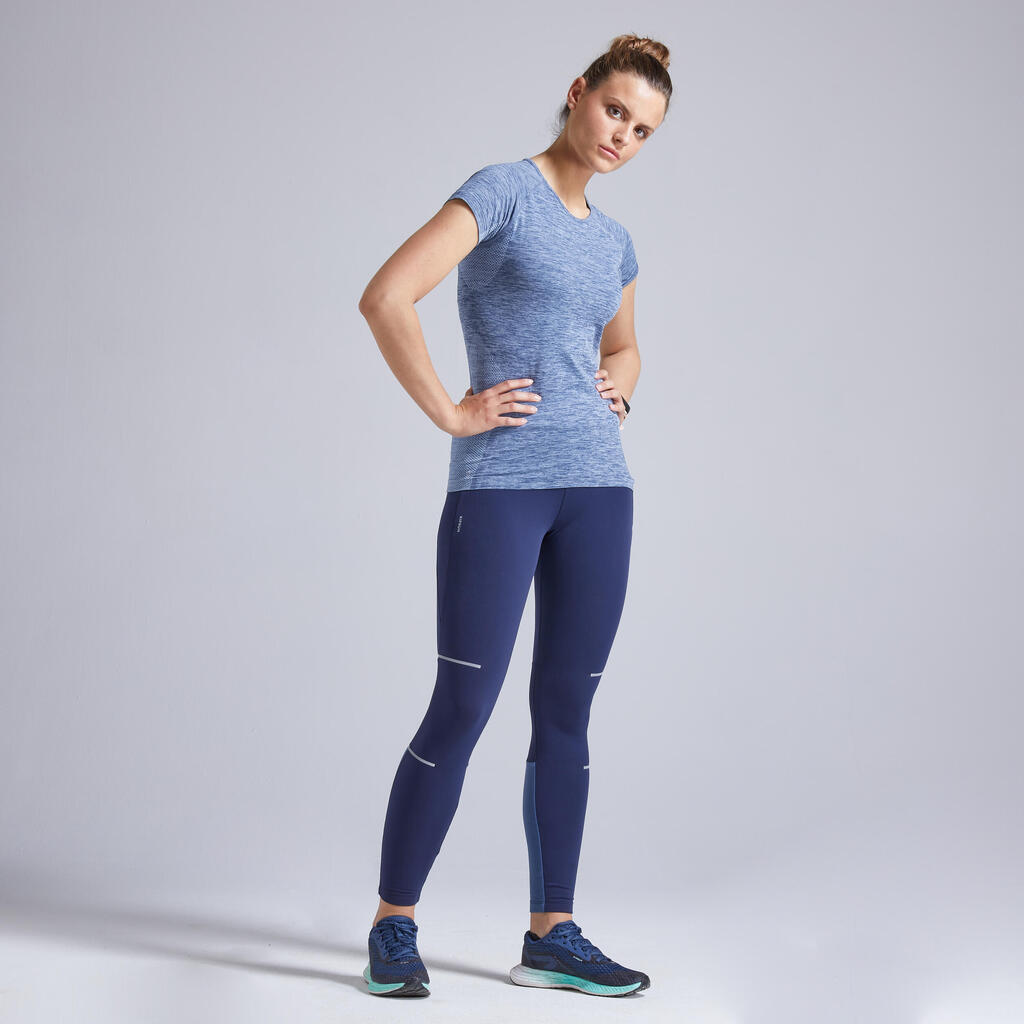 Laufshirt kurzarm atmungsaktiv Kiprun Skincare Damen bordeaux