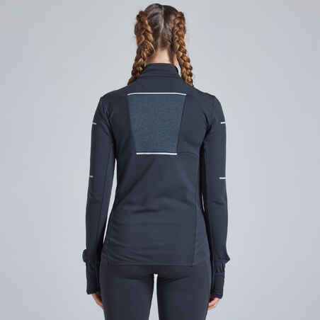 Moteriška žieminė bėgimo striukė „Kiprun Warm“, juoda