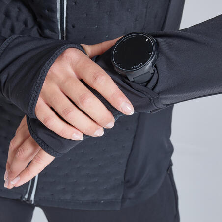 Куртка жіноча KIPRUN WARM для бігу - Чорна