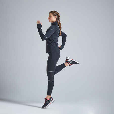 WARM WOMEN'S WINTER RUNNING JACKET BLACK