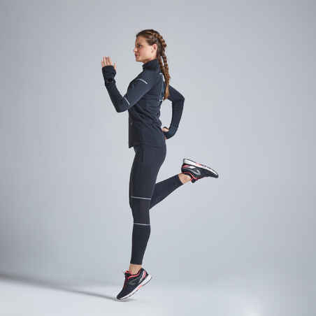 Moteriška žieminė bėgimo striukė „Kiprun Warm“, juoda