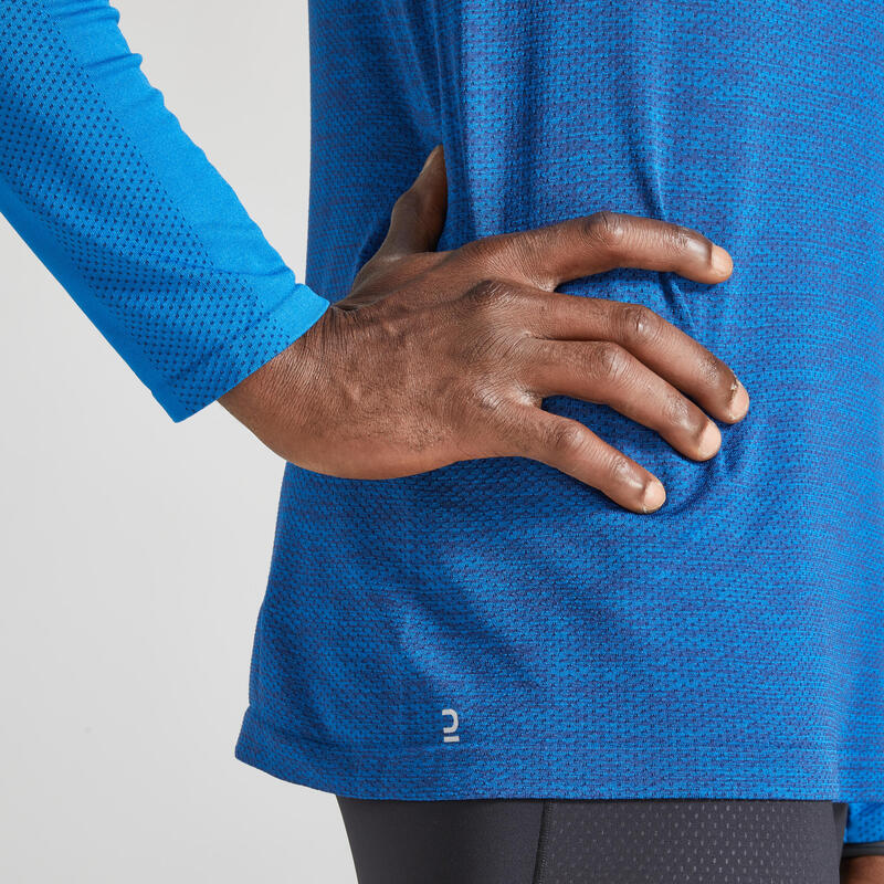 T-shirt de running manches longues Homme - KIPRUN Run 500 Sans couture Bleu