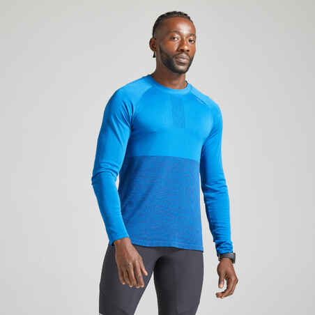 KIPRUN CARE MEN'S LONG-SLEEVED BREATHABLE RUNNING T-SHIRT-ROYAL BLUE