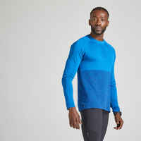 KIPRUN CARE MEN'S LONG-SLEEVED BREATHABLE RUNNING T-SHIRT-ROYAL BLUE