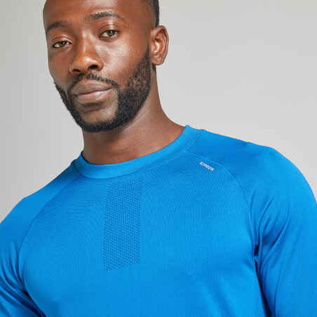 CARE MEN'S LONG-SLEEVED BREATHABLE RUNNING T-SHIRT-ROYAL BLUE