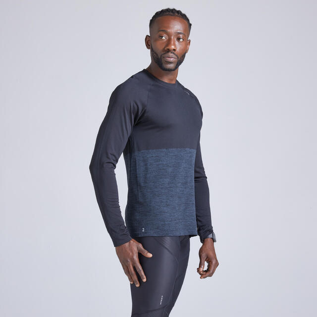 Laufshirt langarm Herren nahtlos - Run 500 schwarz