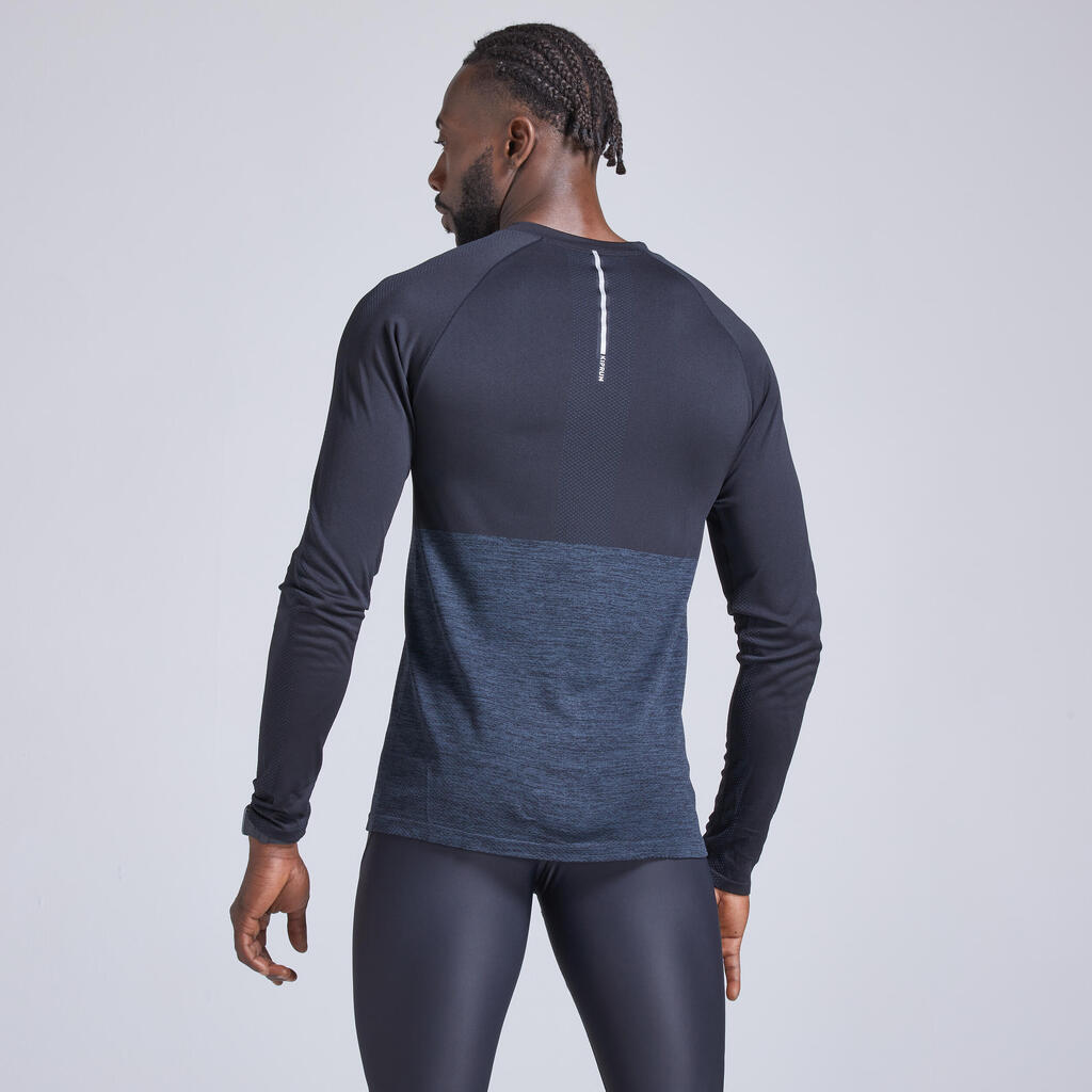T-shirt de running manches longues Homme - KIPRUN Run 500 Sans couture Bleu