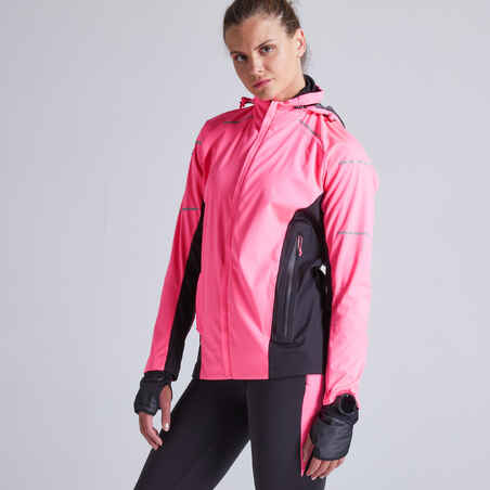 Moteriška bėgimo striukė „Kiprun Warm Regul“, fluorescencinė rožinė