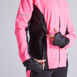 KIPRUN WARM REGUL WOMEN'S RUNNING JACKET FLUO PINK