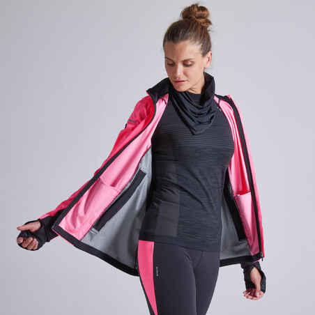 KIPRUN WARM REGUL WOMEN'S RUNNING JACKET FLUO PINK