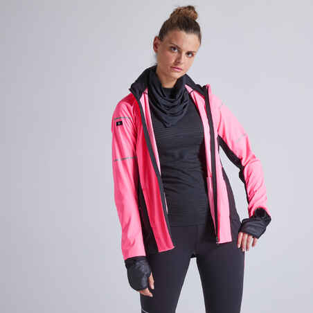 KIPRUN WARM REGUL WOMEN'S RUNNING JACKET FLUO PINK