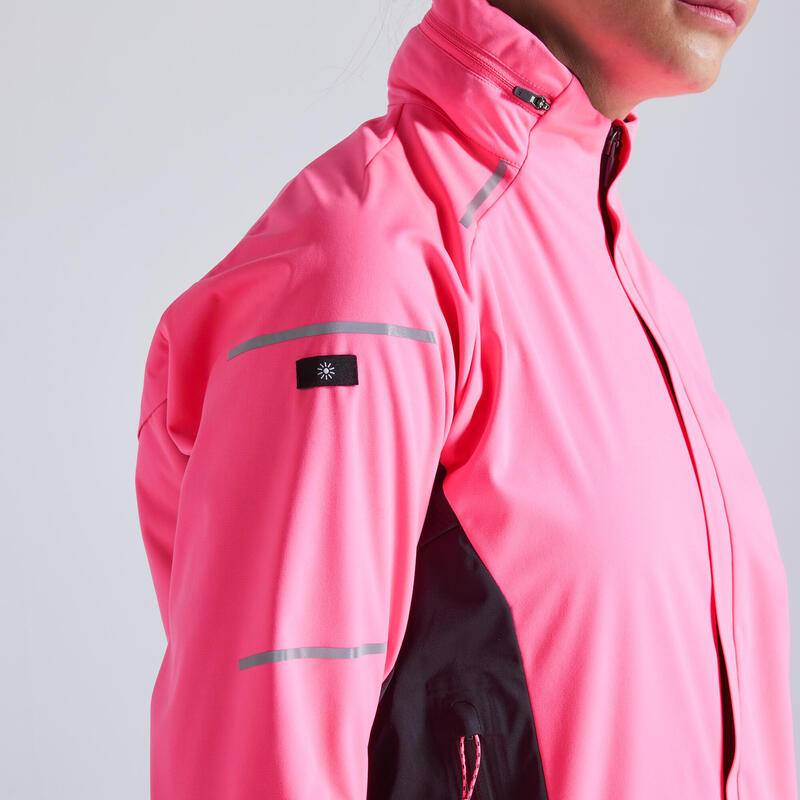 Chaqueta cortavientos running perlante Mujer rosa