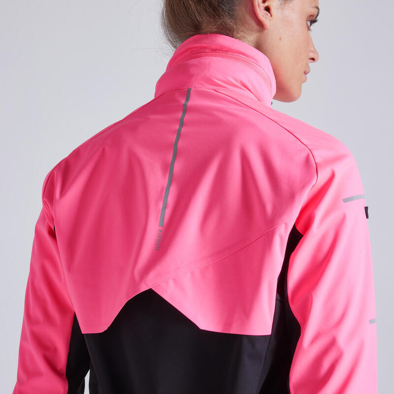 Chaqueta cortavientos running perlante Mujer rosa