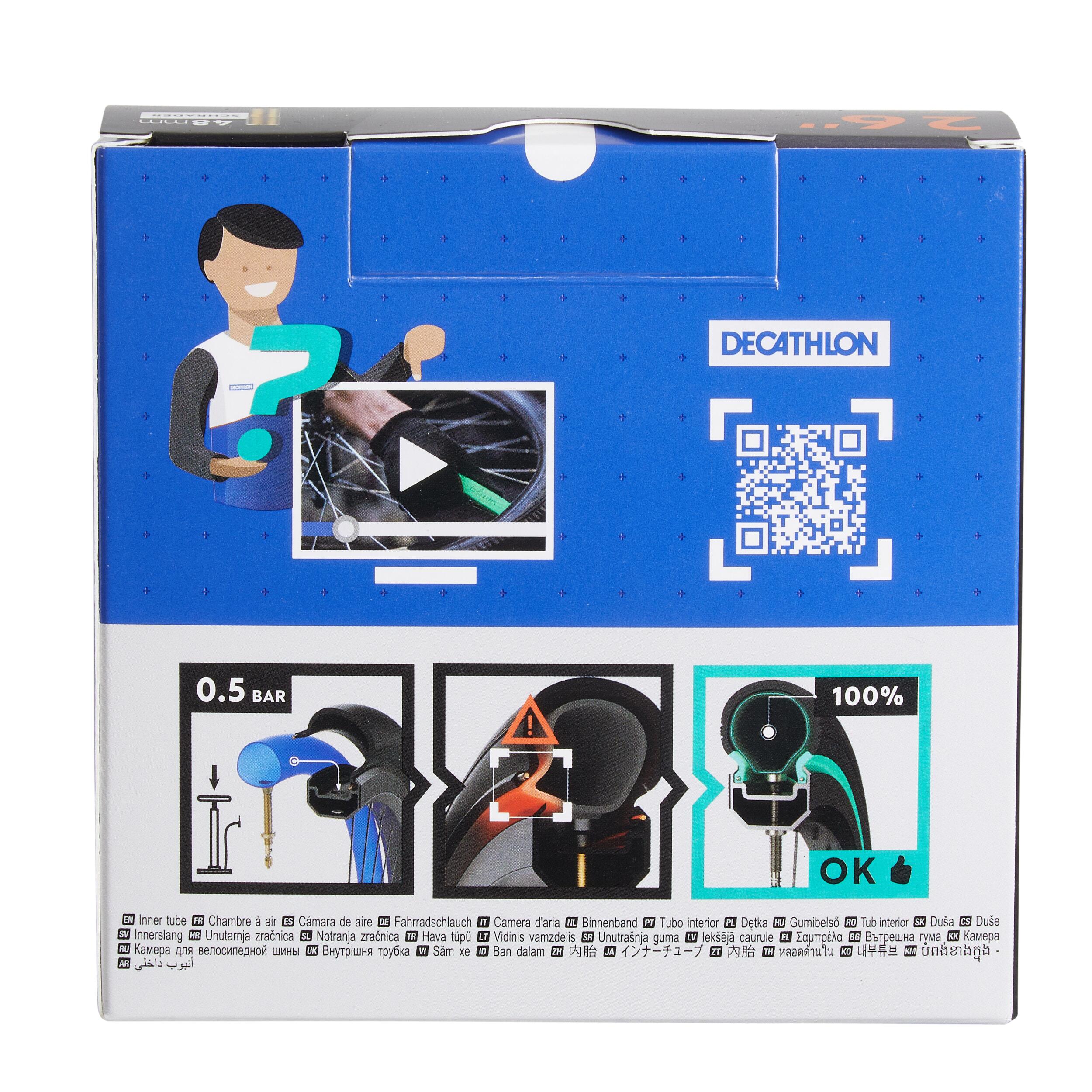 Chambre a air 26x1,7/2,2 schrader auto reparante 4/5