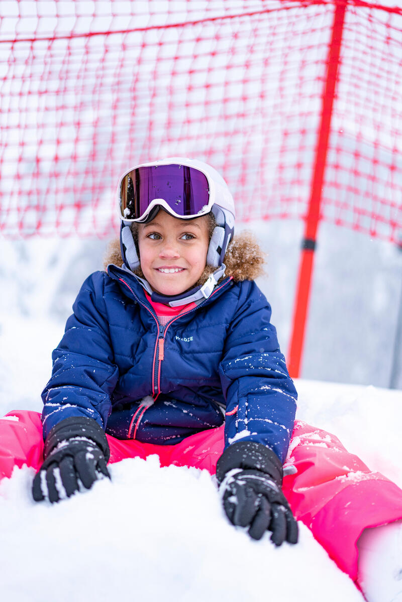 Skijacke Piste 150 wasserdicht Kinder hellgrau