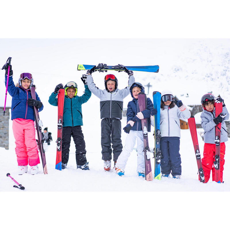Skijacke Piste 150 wasserdicht Kinder hellgrau