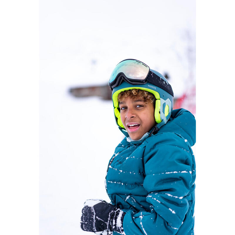 Doudoune de ski enfant très chaude et imperméable 180 WARM - verte