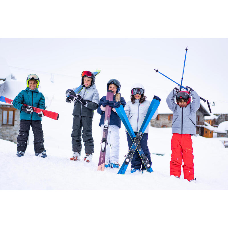 CASACO ACOLCHOADO DE SKI CRIANÇA MUITO QUENTE E IMPERMEÁVEL 180 WARM CINZENTO