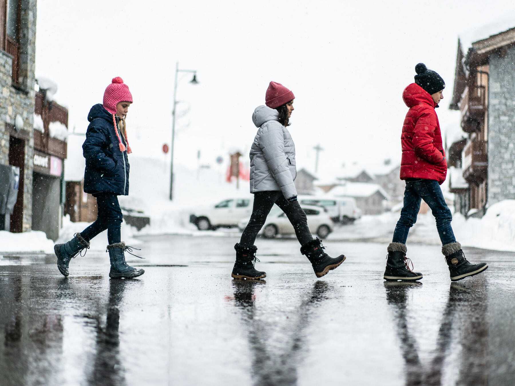 enfants à la montagnes