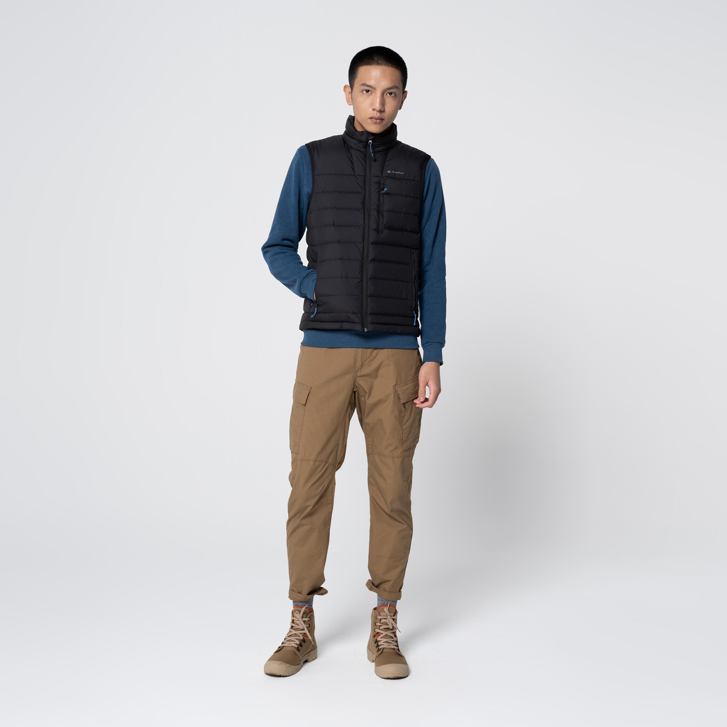 Men’s Hiking Down Vest - MT 100 Black 14/19