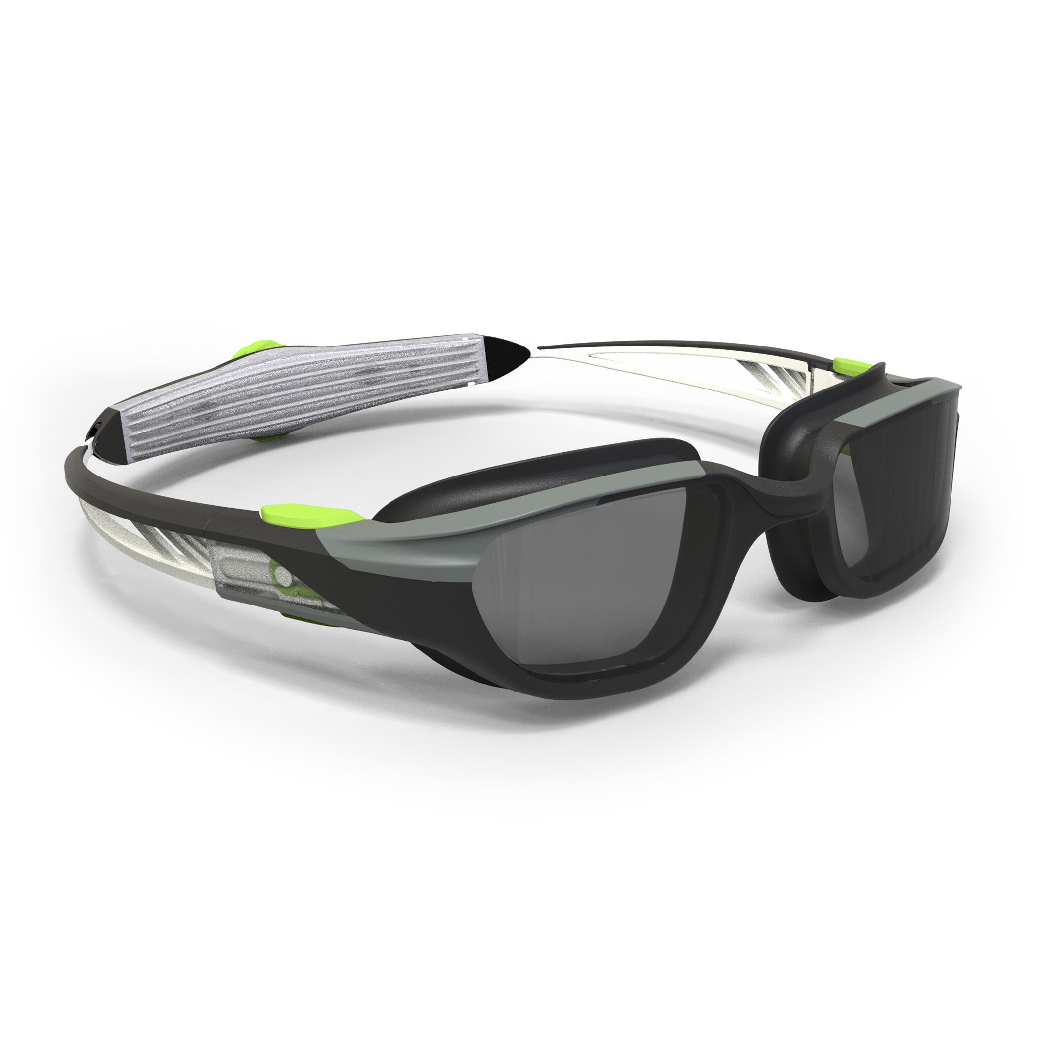 NABAIJI Swimming goggles TURN - Smoked lenses - One size - Black grey yellow