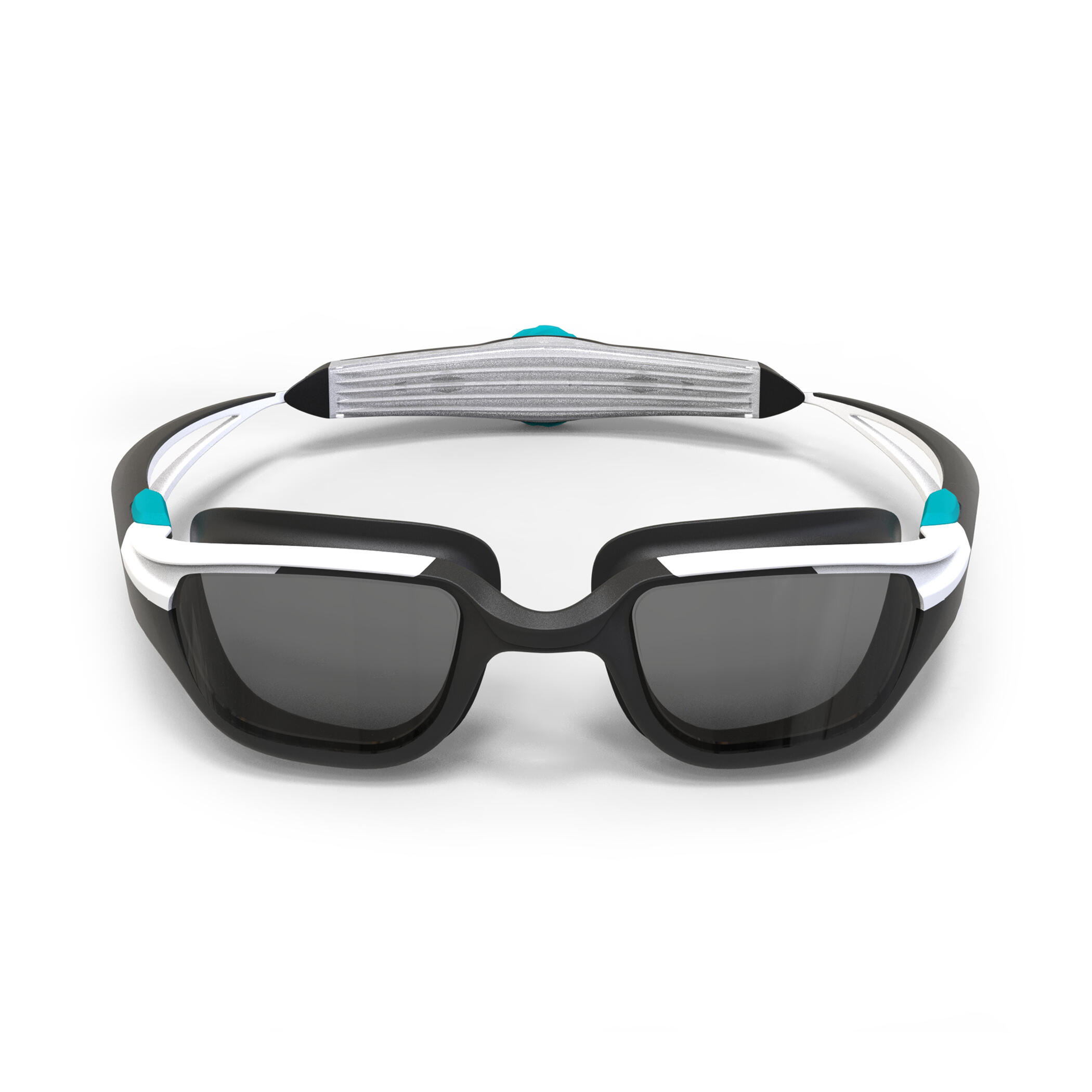 Adjustable Swimming Goggles Smoked Lenses Size S - White - NABAIJI