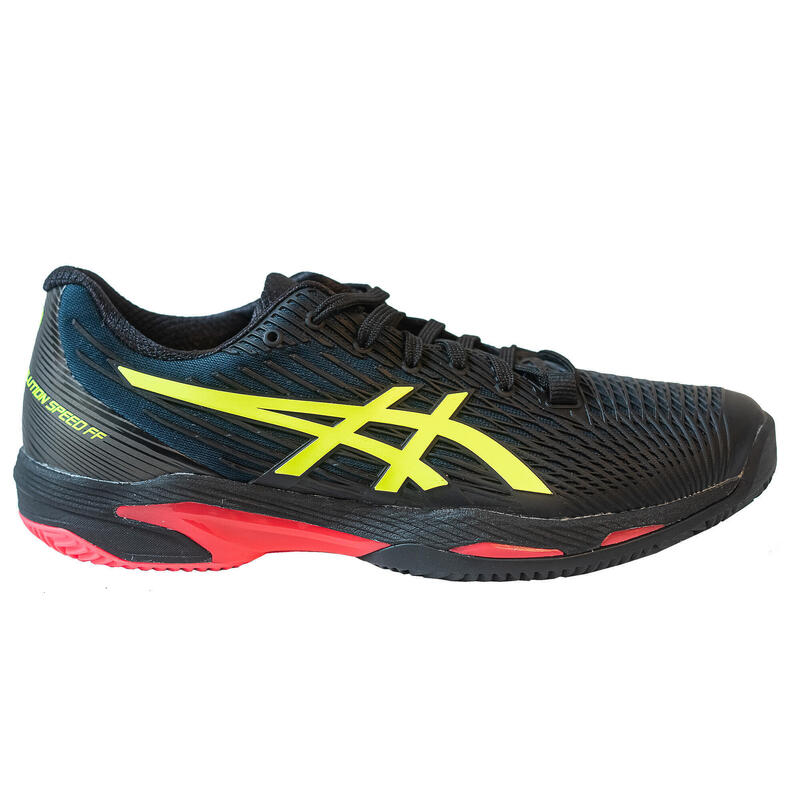 CHAUSSURES DE TENNIS HOMME GEL SOLUTION SPEED FF 2 NOIRE JAUNE TERRE BATTUE