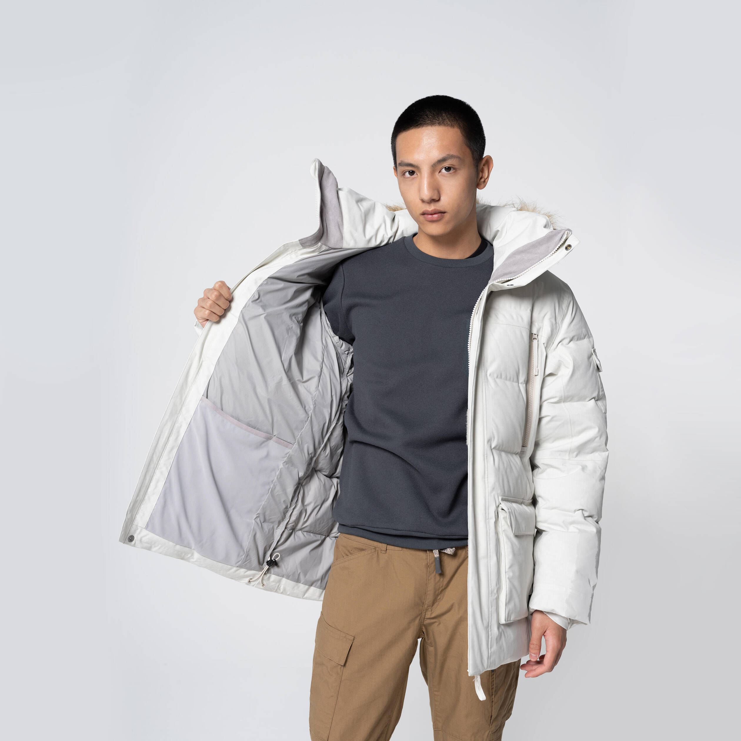 Men’s Waterproof Winter Hiking Parka Feathers Arctic 500  -25°C 