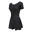 Women's short-sleeved one-piece swimsuit with skirt Una - black