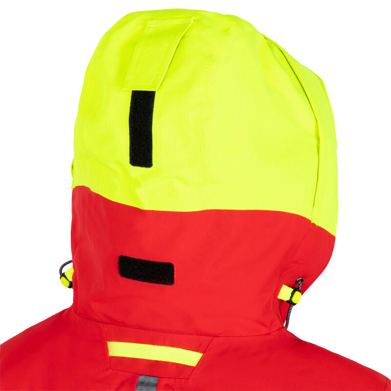 Chaqueta impermeable vela Mujer Offshore 900 rojo/amarillo fluorescente