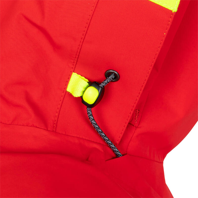 Chaqueta impermeable vela Mujer Offshore 900 rojo/amarillo fluorescente