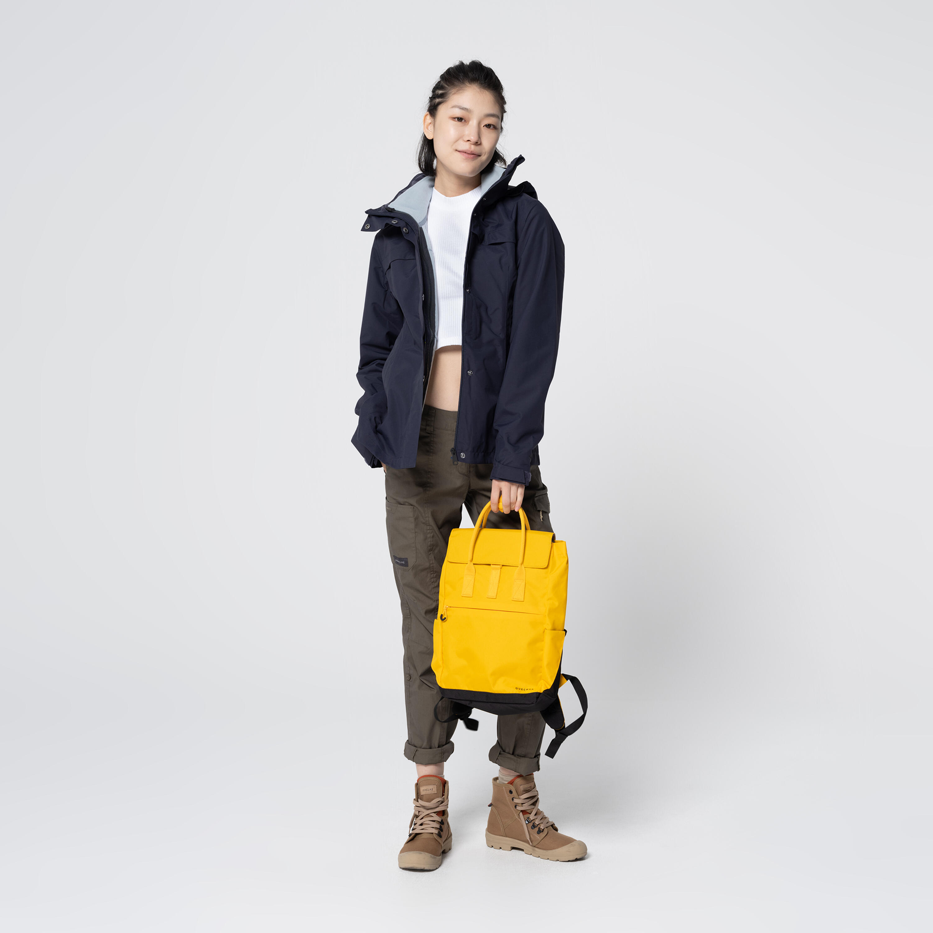 Women's waterproof 3in1 travel trekking jacket - Travel 100  0° - Navy 10/10