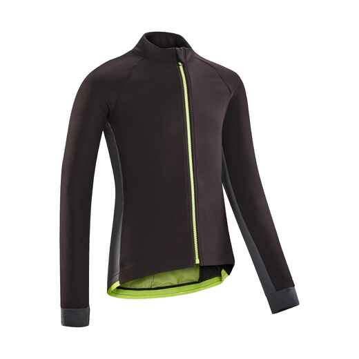 
      Kids' Cycling Jacket 500 - Black/Yellow
  