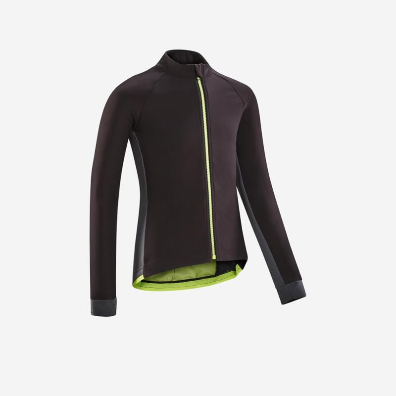 Chaqueta Ciclismo 500 Niños Negro/Amarillo