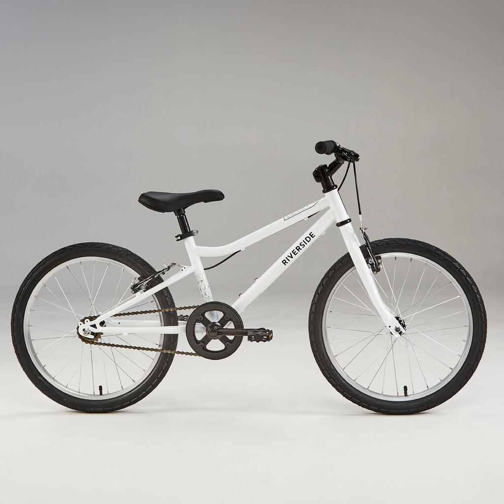 Kids' 20-inch robust single speed hybrid bike, White