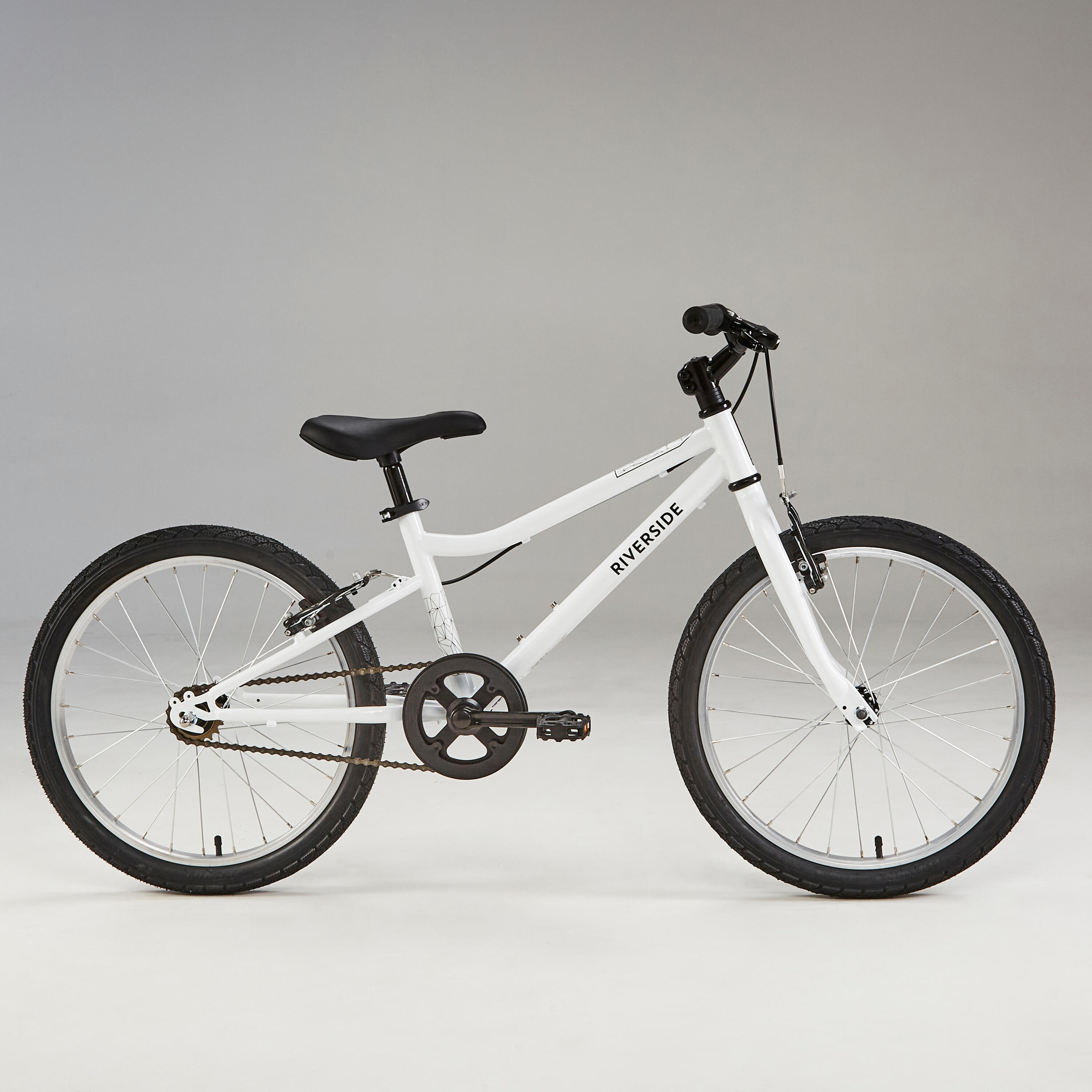 Kids' 20-inch robust single speed hybrid bike, White 5/15