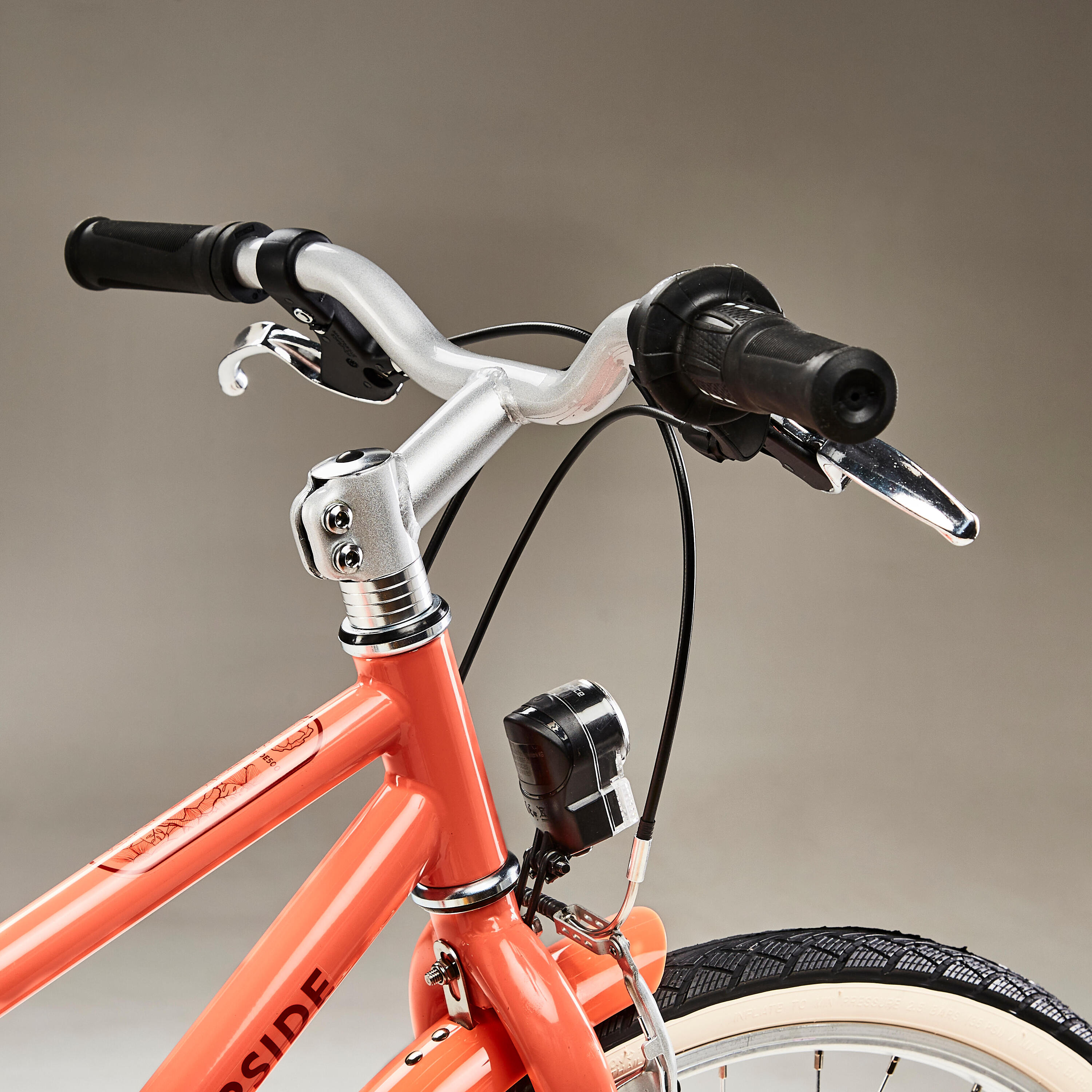 24 Inch kids hybrid bike riverside 500 9-12 years - Coral 11/15