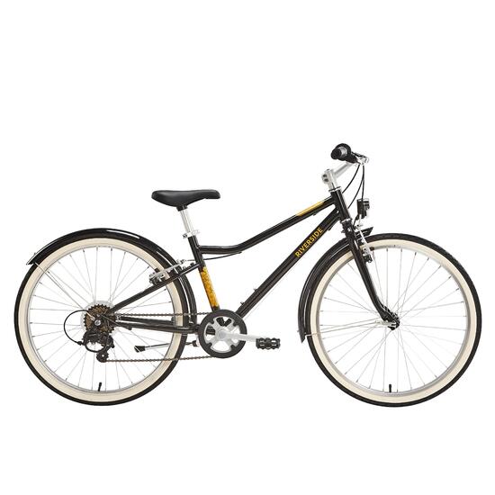 VTC ENFANT RIVERSIDE 500 NOIR JAUNE 24 pouces 9-12 ANS
