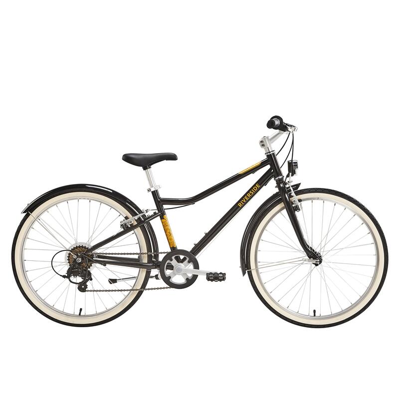 Bici trekking bambino 9-12 anni RIVERSIDE 500 nero-giallo 24 POLLICI