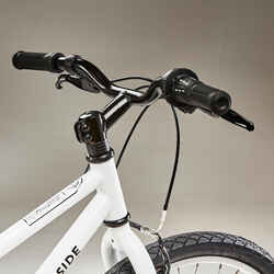 Kids' 24-inch robust 6-speed hybrid bike, White