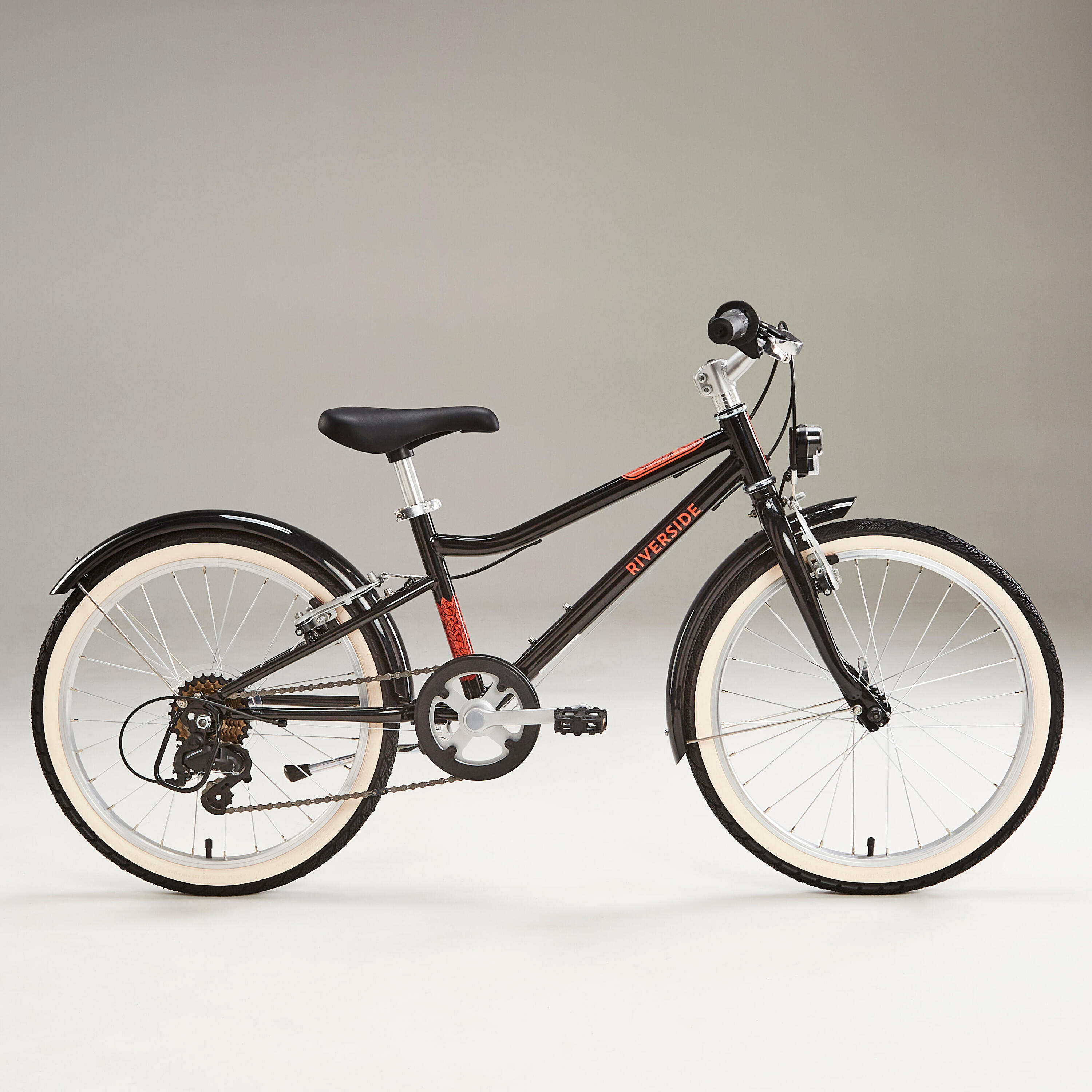 20 inch kids hybrid bike riverside 500 6-9 years - Black/peach 2/15