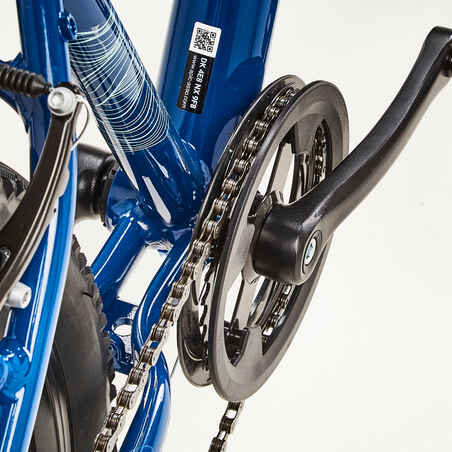 Kids' 26-inch, 8-speed lightweight aluminium hybrid bike, blue