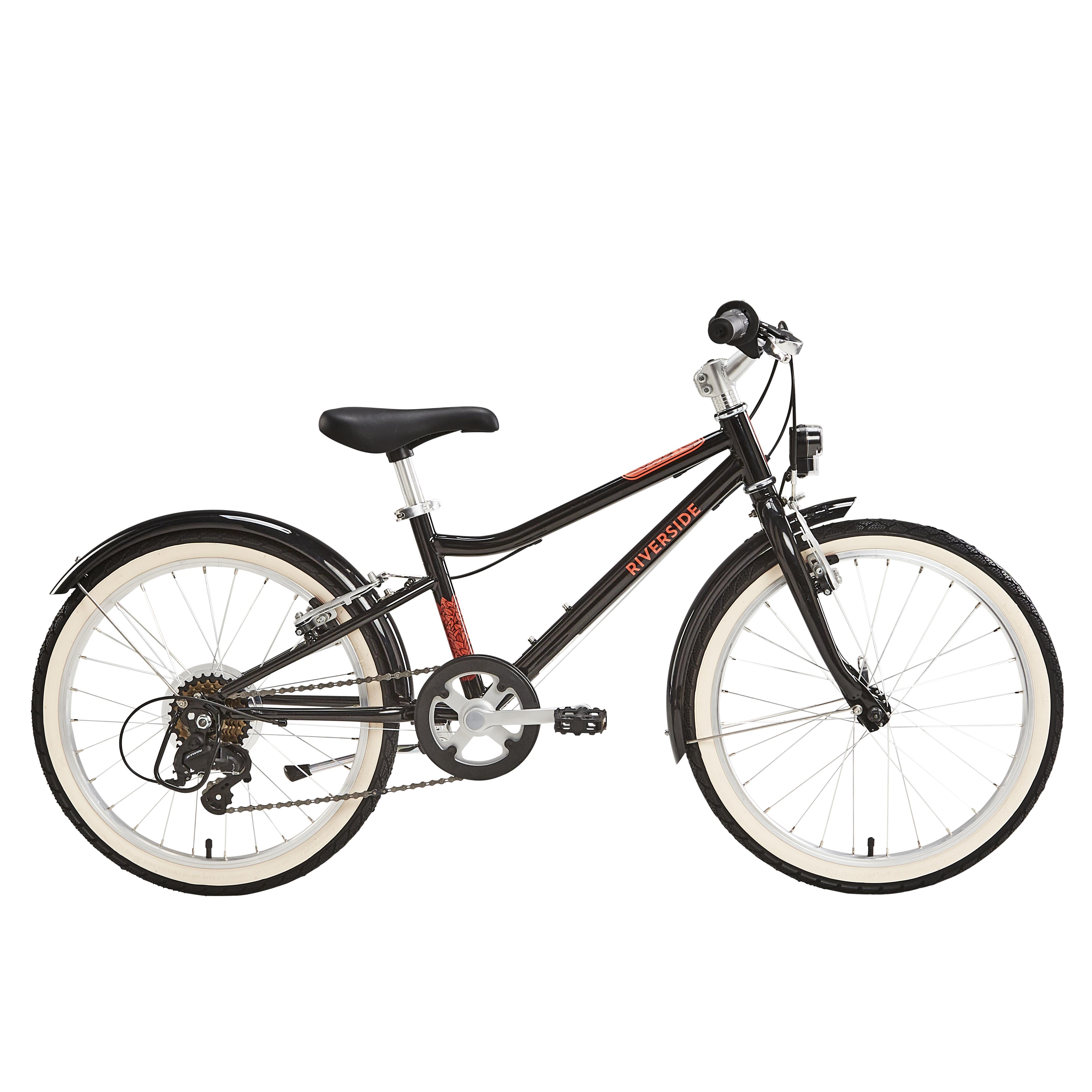 20 inch kids hybrid bike riverside 500 6 9 years Black peach