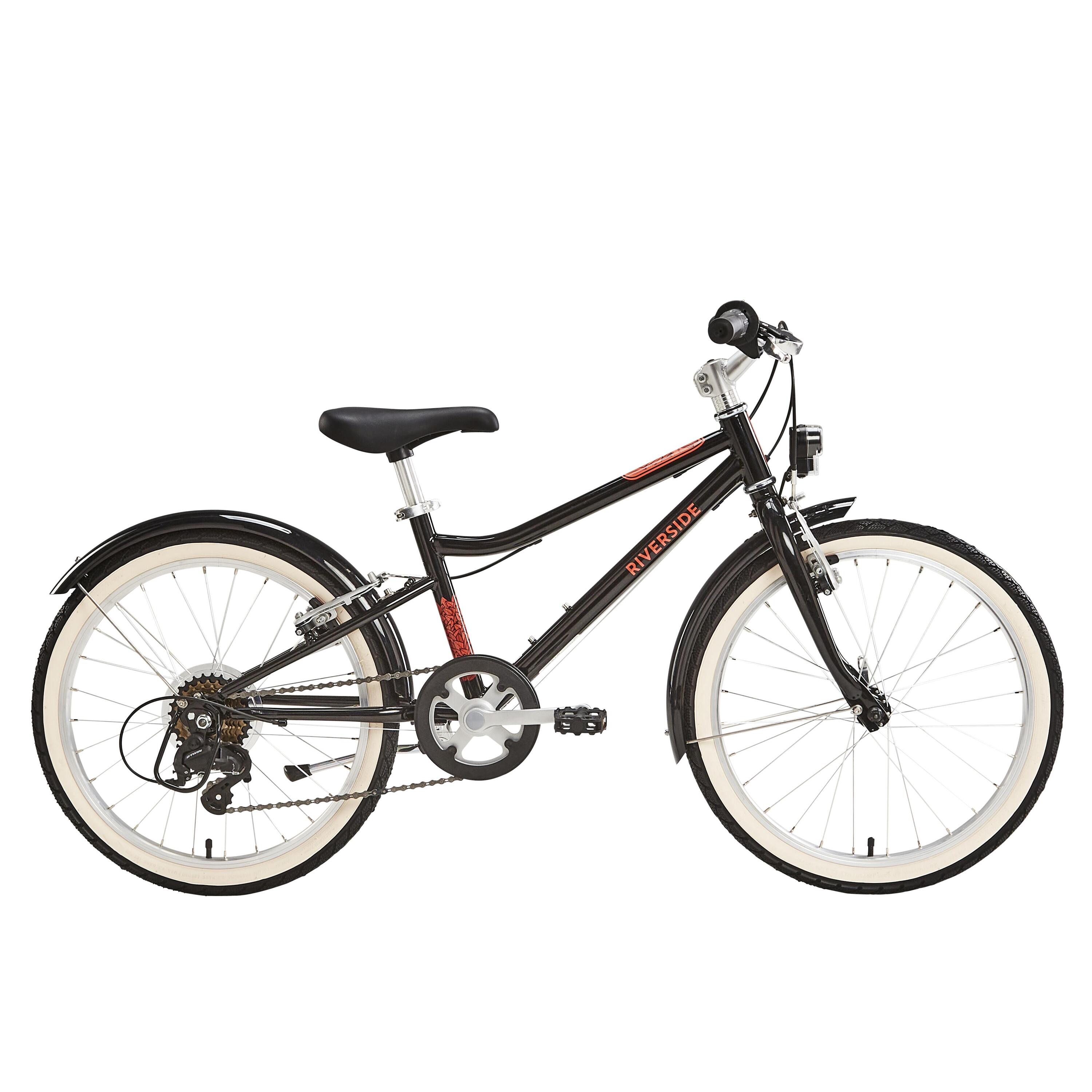 20 inch kids hybrid bike riverside 500 6-9 years - Black/peach 1/15