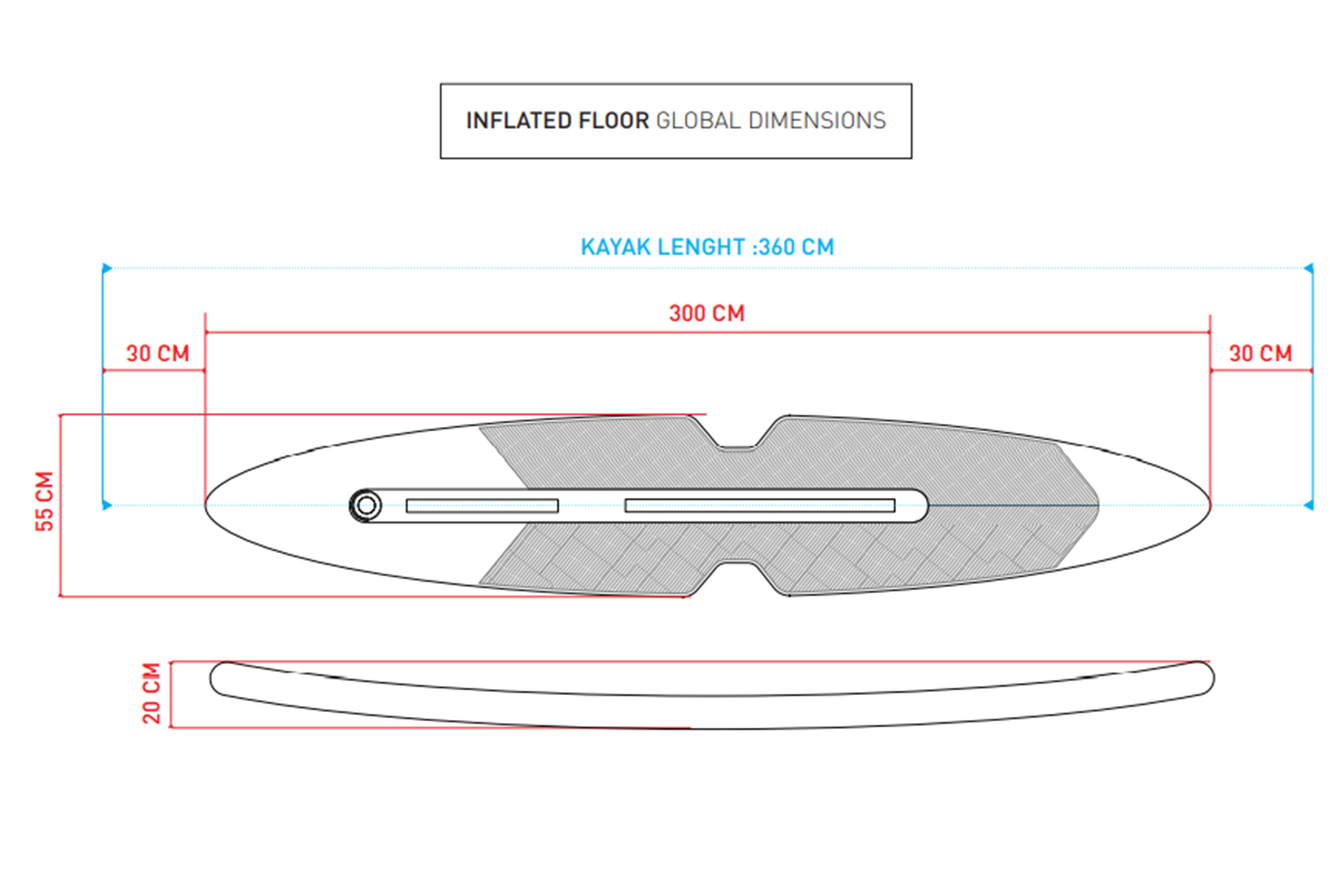 Plancher gonflable pour kayak X100+  2 places - ITIWIT