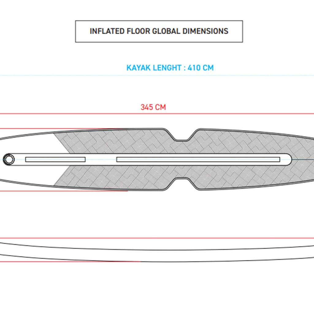 Napihljivo dno za kajak za tri osebe X100+
