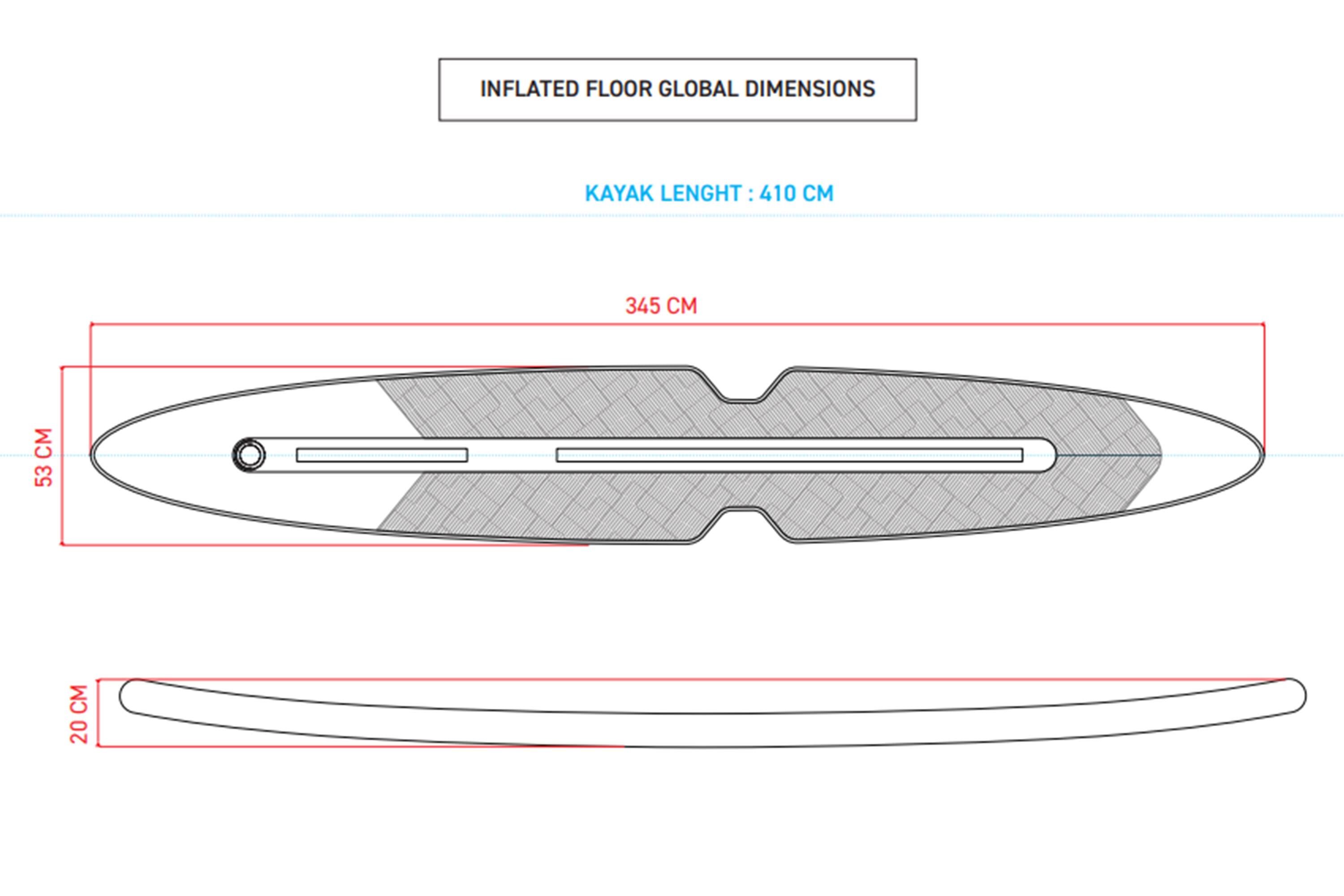 Plancher gonflable pour kayak x100+  3 places - ITIWIT