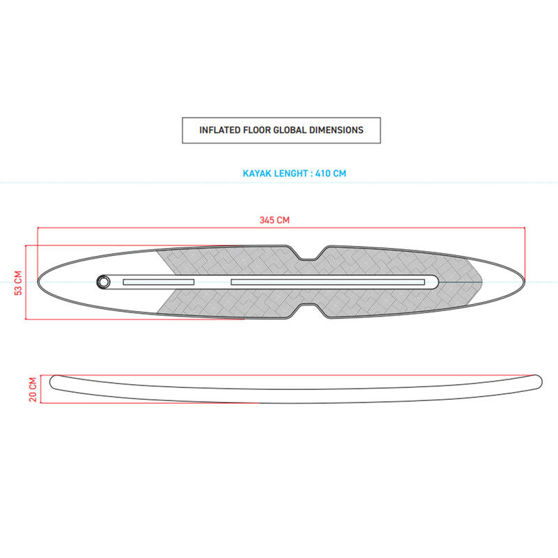 CÂMARA DE FUNDO INSUFLÁVEL DROP STITCH KAYAK x100+ 3 LUGARES